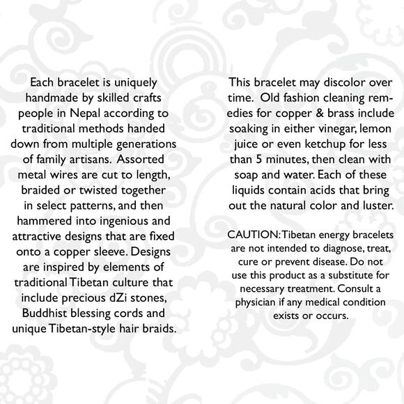 Traditional Nepalese Healing Journey Copper Cuff Bracelet Mixed Metal Fair Trade - Picture 3 of 3